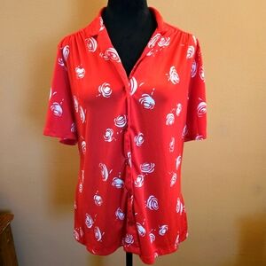 Ecco-too by Eccobay Red Floral Button-Up Shirt